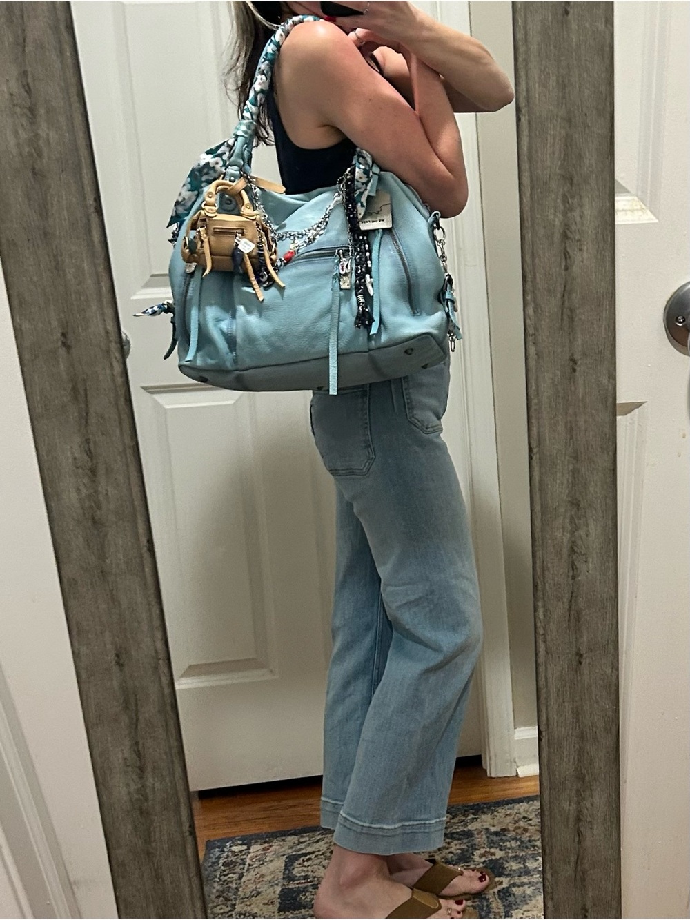 LIKE NEW We The Free Emerson Tote Washed Sail-Micro Emerson-Charms & Scarves - Picture 6 of 16